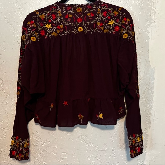 Free People Ava embroidered long sleeve top size Small - Picture 8 of 10